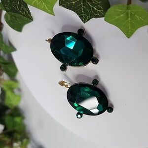 Statement Emerald Green Crystal Earrings